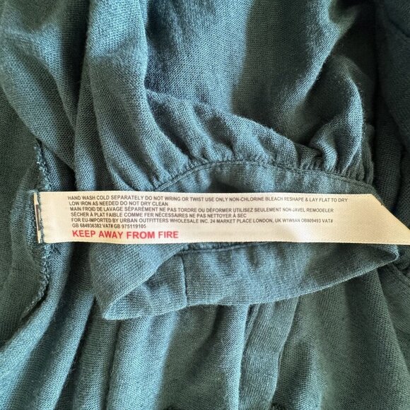 FP Beach Free People 3/4 Ballon Sleeve Ruffle Hem Loose Fit Tunic Blouse Size XS - Picture 4 of 14